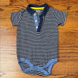 Baby Boden Navy and White Striped Bodysuit